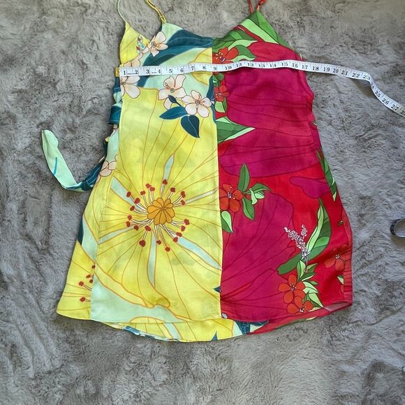 Farm Rio‎ Women's Pietra Mini Wrap Dress Size M Multicolor Vibrant Summer Beach - Picture 12 of 12